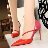 NEW POINTY COLOR MATCHING HOLLOW HIGH HEELS_CWSHH0054