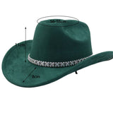 SUEDE COWBOY FEDORA HAT WESTERN ETHNIC STYLE_CWAH04421