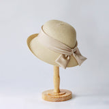 SUMMER NEW STYLE RIBBON TURN UP BOW STRAW HAT_CWAH3481