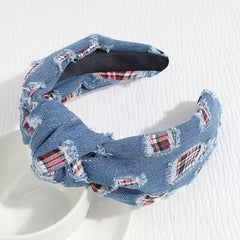 Vintage Denim Knotted Broken Copper Headband