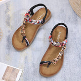 BOHEMIAN HAND WOVEN RIBBON RHINESTONE SANDALS_CWSHS0513