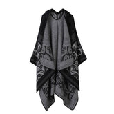 CAPE SHAWL CAPE FAUX CASHMERE HOODED CAPE_CWASC2267