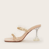 CASUAL SQUARE TOE TRANSPARENT HIGH HEELS SANDALS_CWSHH0127