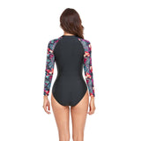 MULTICOLOR PRINTED ONE PIECE ZIP UP SWIMSUIT_CWMW0296