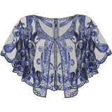 SEQUIN LACE EVENING SHAWL PARTY FORMAL WRAP_CWMM8953