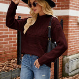 Solid Color Fashion Long-Sleeved Pullover Sweater