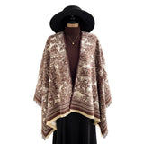 All-Season Warm Shawl Women Thick Poncho Cape_Cwocasl00081