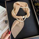 Ivory Crinkle Pearl Magnetic Silk Scarf_Cwasc03937