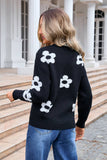 Womens Floral Personality Plus-Size Sweater