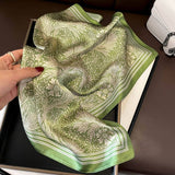 GREEN FLORAL SQUARE NECK SCARF FOR WOMEN_CWASC0538