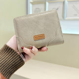Retro Minimalist Zip Wallet With Snap Closure_Cwab06221