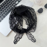HEART LACE TRIANGLE SCARF SUN PROTECTION NECK WRAP_CWASC0840
