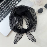 HEART LACE TRIANGLE SCARF SUN PROTECTION NECK WRAP_CWASC0840