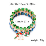 CHRISTMAS TREE SNOWMAN BEADED BRACELET_CWAJE2384