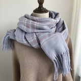 PLAID FAUX CASHMERE SCARF THICK WARM WINTER WRAP_CWASC1453
