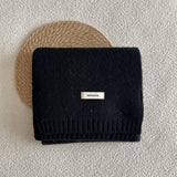 BASIC 100 WOOL SOLID KNIT SCARF SOFT WARM UNISEX_CWASC2288