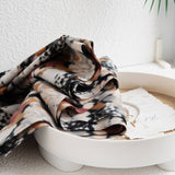 FLORAL FAUX CASHMERE SCARF SOFT WARM TASSEL SHAWL_CWASC0913