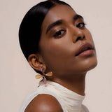 18K GOLD PLATED IRREGULAR COLOR STONE EARRINGS_CWAJE4990