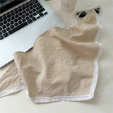 PLAID COTTON LINEN TRIANGLE SCARF SUN PROTECTION_CWASC0839