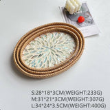 RATTAN SHELL ROUND PLATE THREE PIECE SET_CWMM4496
