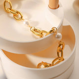 FRENCH VINTAGE FRESHWATER PEARL CUBAN BRACELET_CWAJE4635