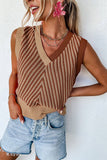 V-Neck Color Contrast Wool Vest