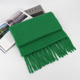 THICK MOHAIR SCARF WINTER TASSEL WRAP FOR WOMEN_CWASC1099