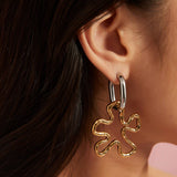 Two-Tone Gold Silver Irregular Steel Earrings_Cwmm8893