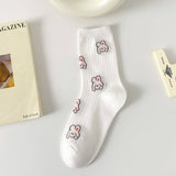 White Small Fresh Fruit Cartoon Bear Stockings_Cwms1398