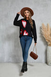 Valentines Day Heart Peach Sweater Knit