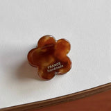 INK BROWN FLORAL MINI HAIR CLAW RETRO BANG CLIP_CWAHA3951
