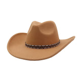 Western Ethnic Felt Cowboy Fedora Hat_Cwah04406