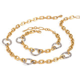 18K GOLD SILVER HAMMERED ROUND PENDANT NECKLACE_CWAJE4859
