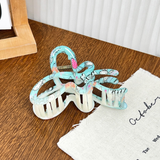 Vintage Floral Claw Clip Elegant Chinese Grip