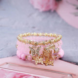 BOHEMIAN CRYSTAL BUTTERFLY ELASTIC BRACELET_CWASC0695