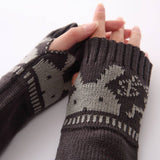 Fashionable Bunny Head Open Finger Knitted Sleeves_Cwag0106