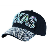 TEXAS LETTER RHINESTONE BASEBALL CAP SUN HAT_CWAH1077