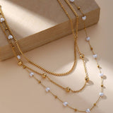 HEART IMITATION PEARL SWEATER CHAIN NECKLACE_CWMM3680
