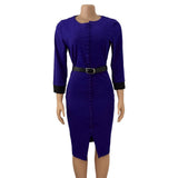 CONTRAST COLOR BUTTONED SLIT OVERSIZED DRESS_CWDMD3719