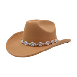 MEN WOMEN ETHNIC WOOL COWBOY FEDORA JAZZ HAT_CWAH04459