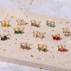 SIMPLE OPAL ZIRCON SMALL BONE STUD EARRINGS_CWMM5717