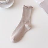 Warm Brown Fungus Mid-Calf Women'S Socks_Cwms0592