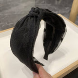 BLACK BIG BOW POLKA DOT HEADBAND_CWAHA2556