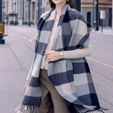 CRINKLE PLAID WINTER SCARF UNISEX SOFT WRAP_CWASC0195