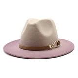 FASHION GRADIENT TWO COLOR THICK FELT HAT JAZZ HAT_CWAH0817