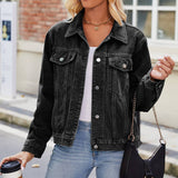 Women Washed Short Denim Jacket_Cwjj0101