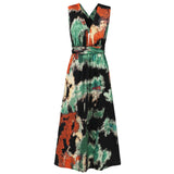 Trendy Sleeveless Tie-Dye Halter Neck Dress