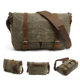 Waxed Canvas Laptop Satchel With Leather Trim_Cwab5568