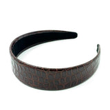 Vintage Two-Tone Crocodile Pu Wide Hairband