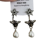 RETRO PEARL STAR BUTTERFLY EARRINGS_CWAJE1522